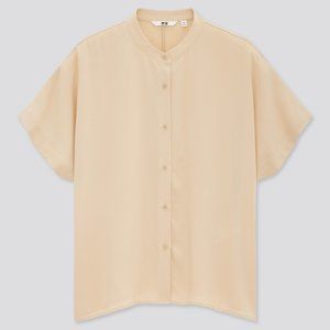 Uniqlo Women Rayon Short-Sleeve Blouse (XS)